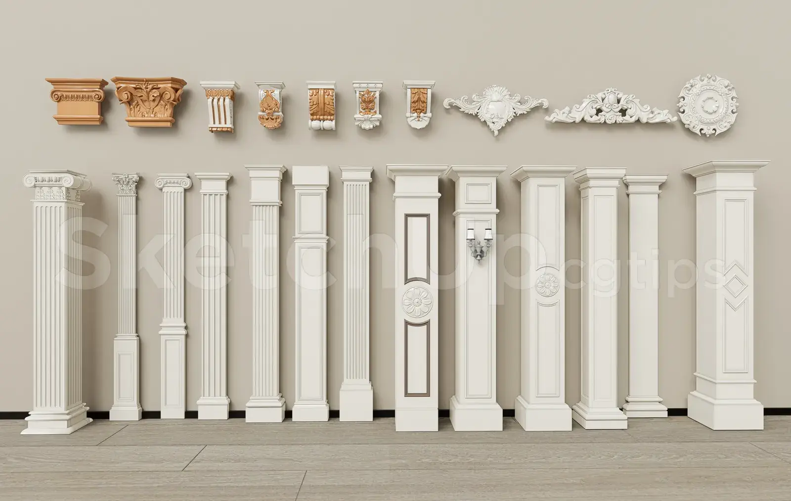 Decorative Interior Columns Set