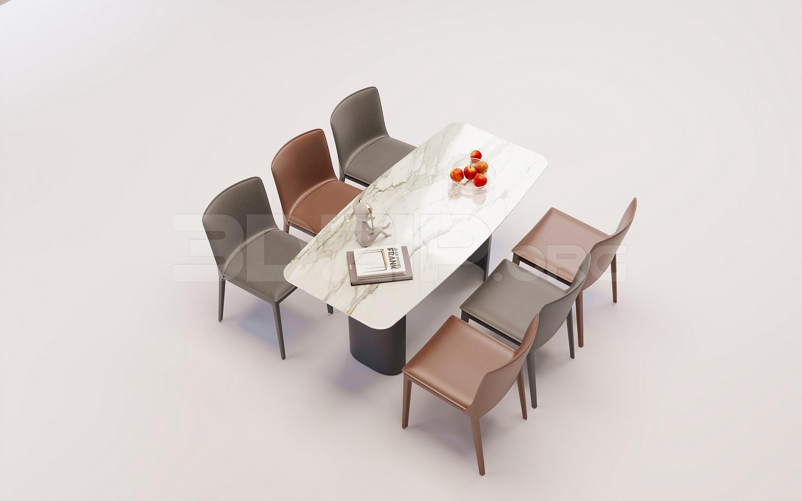 Dining Table & Chair Model for Interior Design