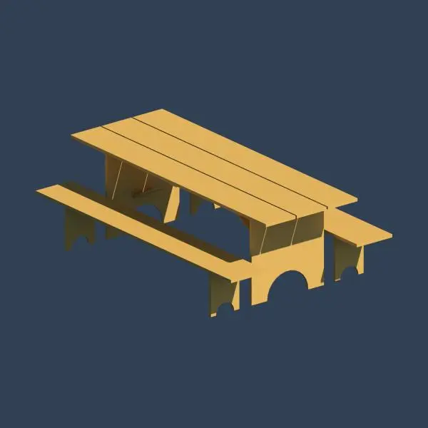 Rustic Dining Table with Benches