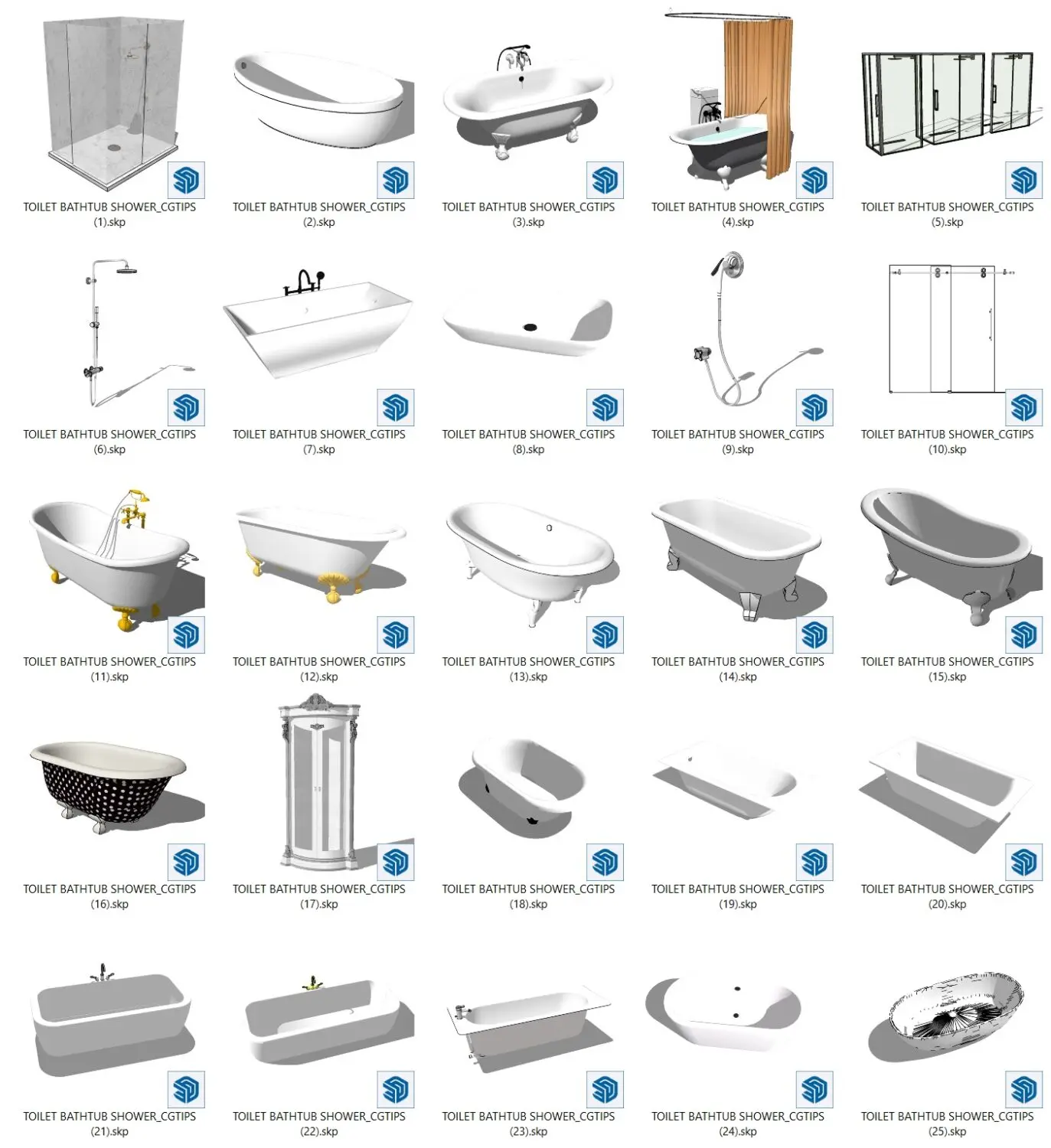 Toilet and Bathtub Shower — preview 1 (cgtips)