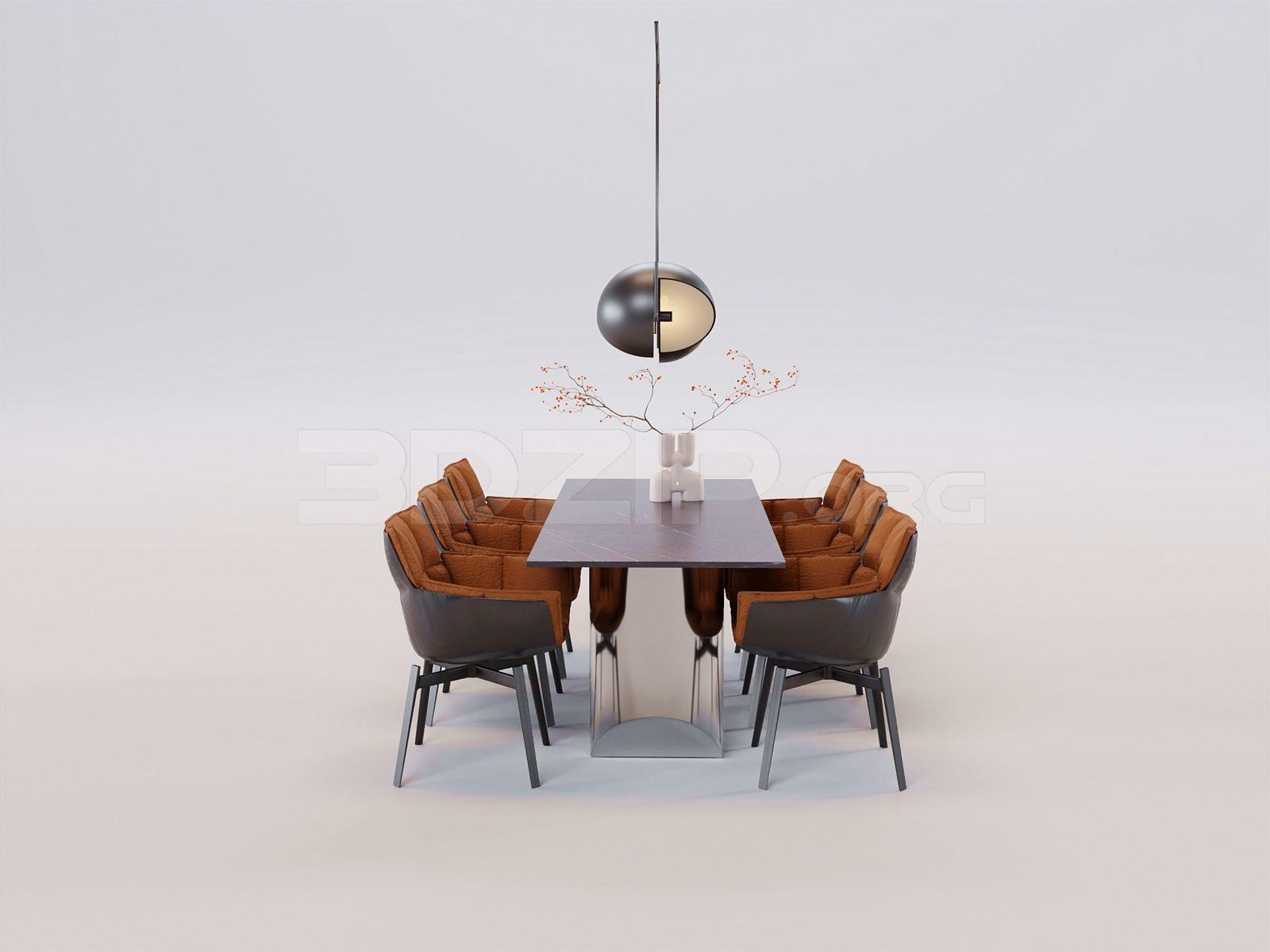 Dining Table And Chair — preview 1 (3dzip)