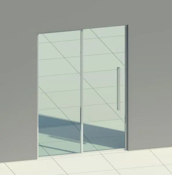 Porta de Correr 2 Folhas Aluminio e Vidro Parametrica