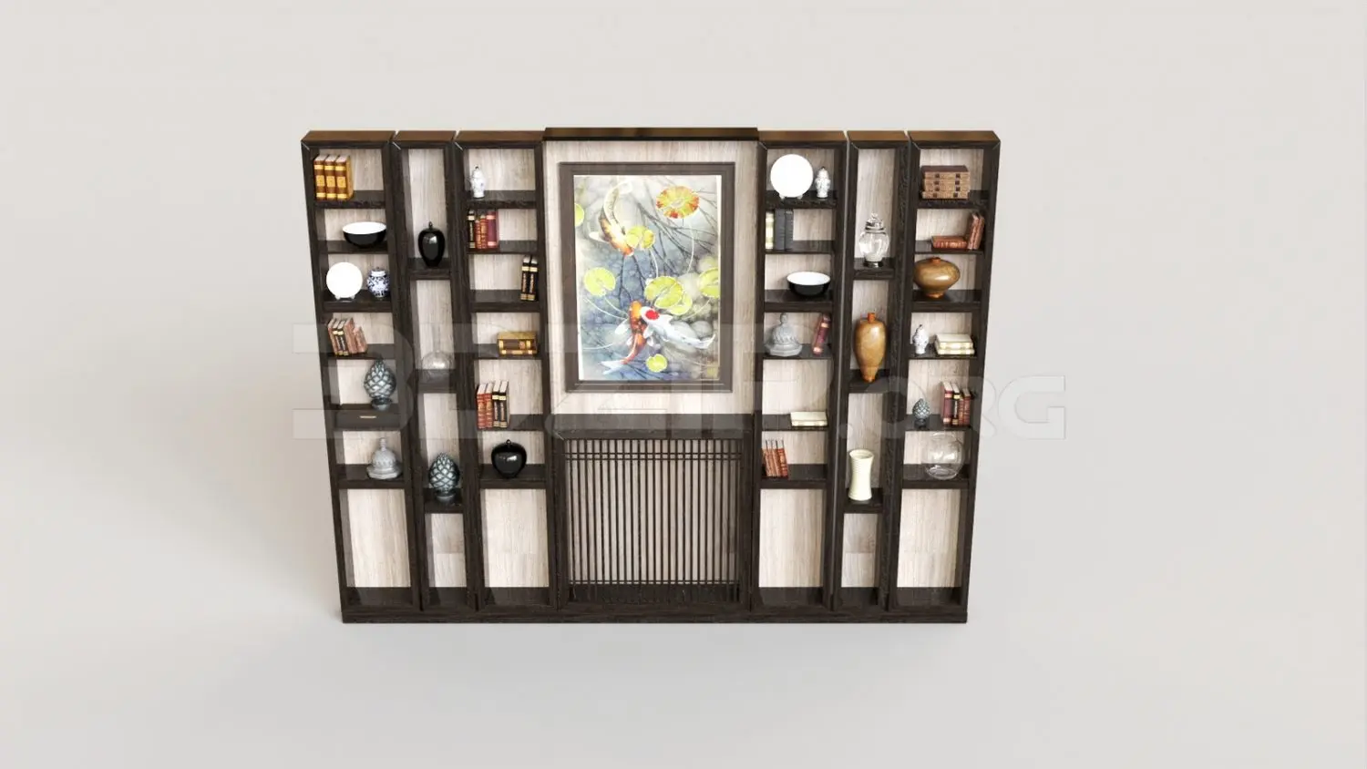 Bookcase — preview 1 (3dzip, CC0)