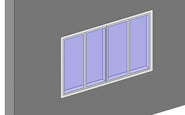 4 Door Wall Glass Cabinet Recessed