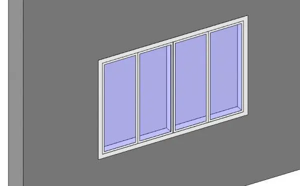 4 Door Wall Glass Cabinet Recessed