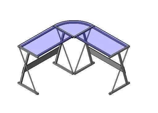 L-Shaped Glass-Topped Computer Desk — preview 1, by ritole (RevitCity, CC0)