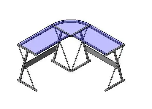 L-Shaped Glass-Topped Computer Desk