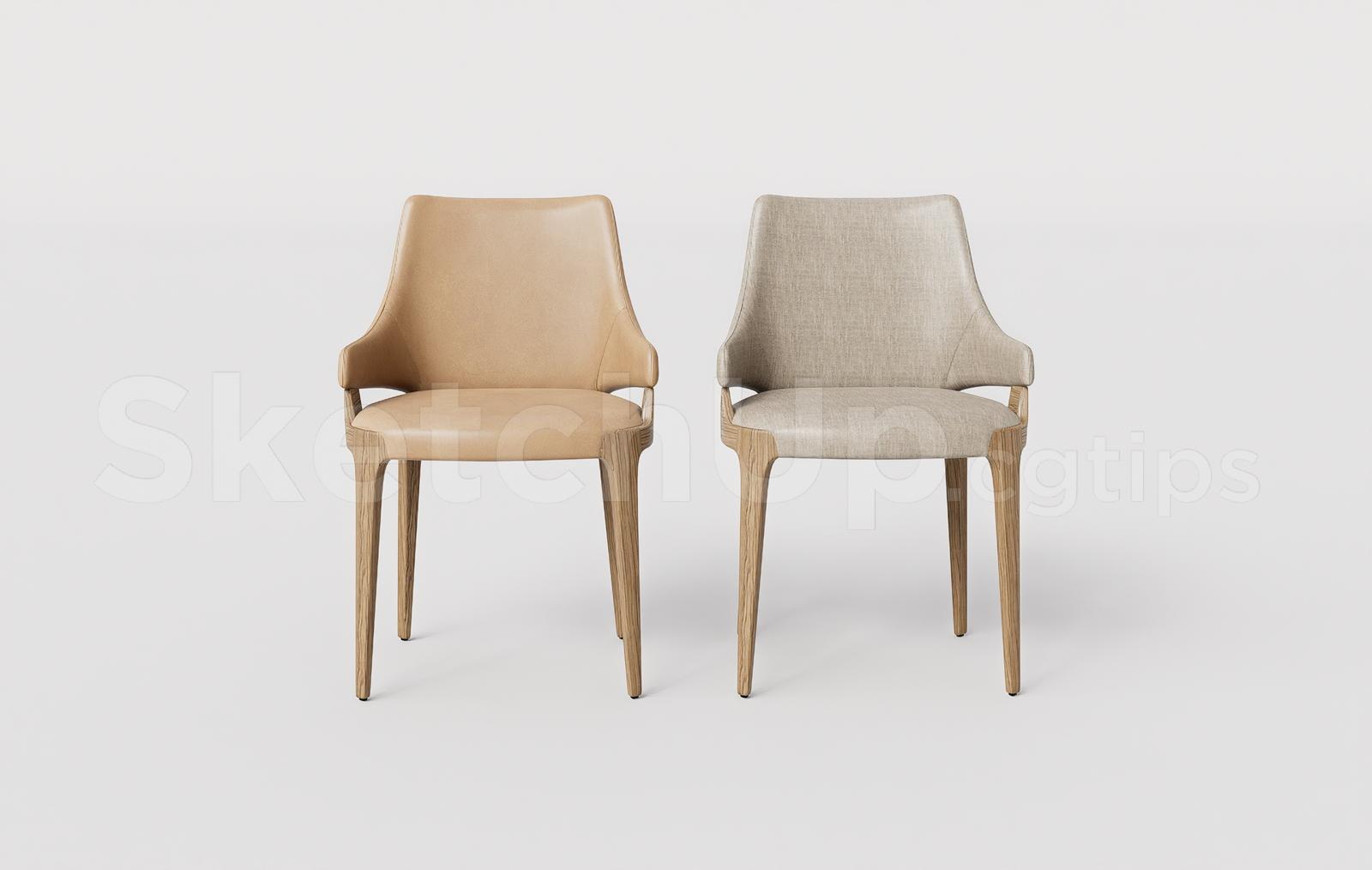 Modern Leather Dining Chair and Armchair