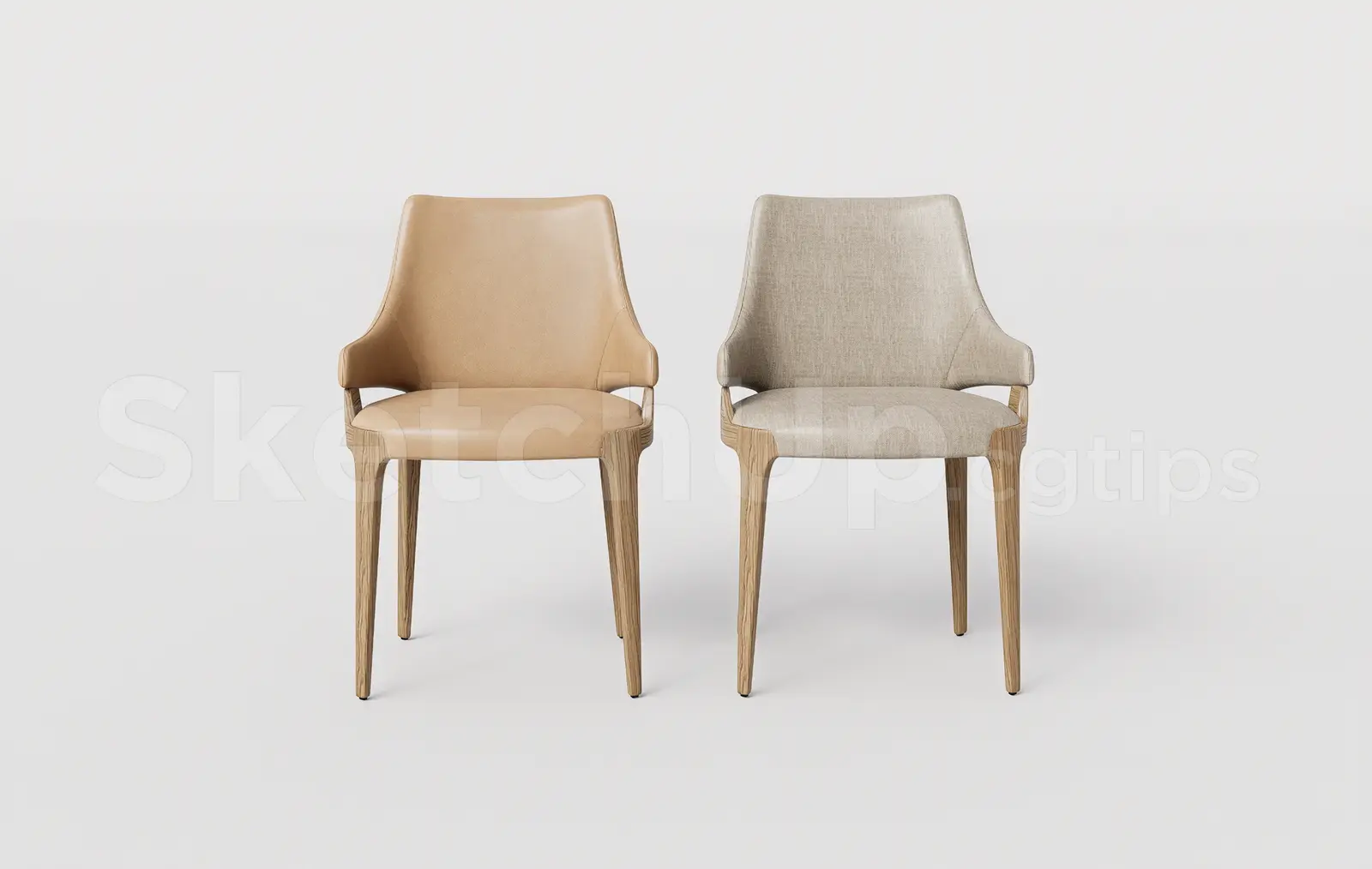 Modern Leather Dining Chair and Armchair
