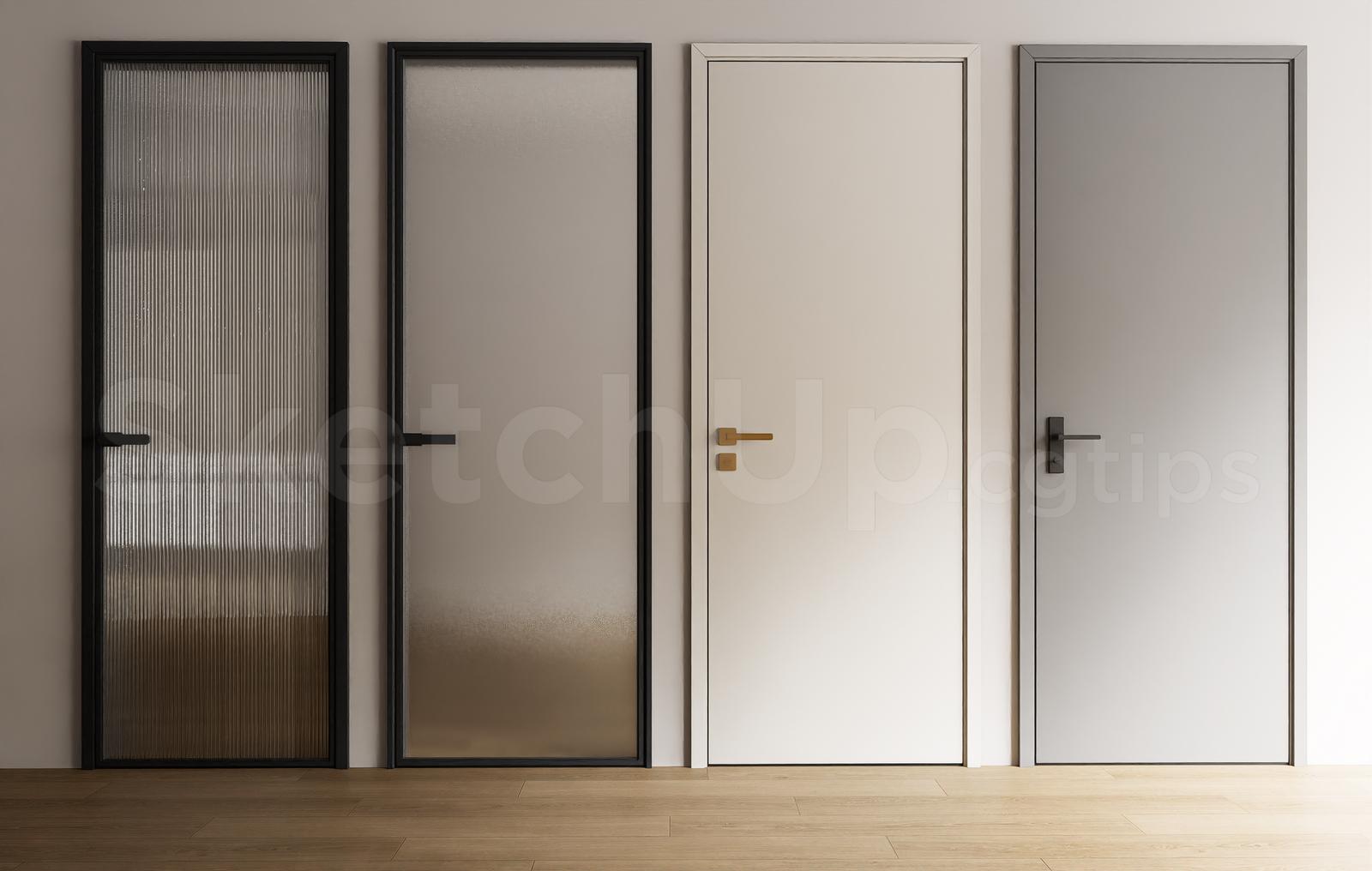 Minimalist Interior Door Design SketchUp Model Pack