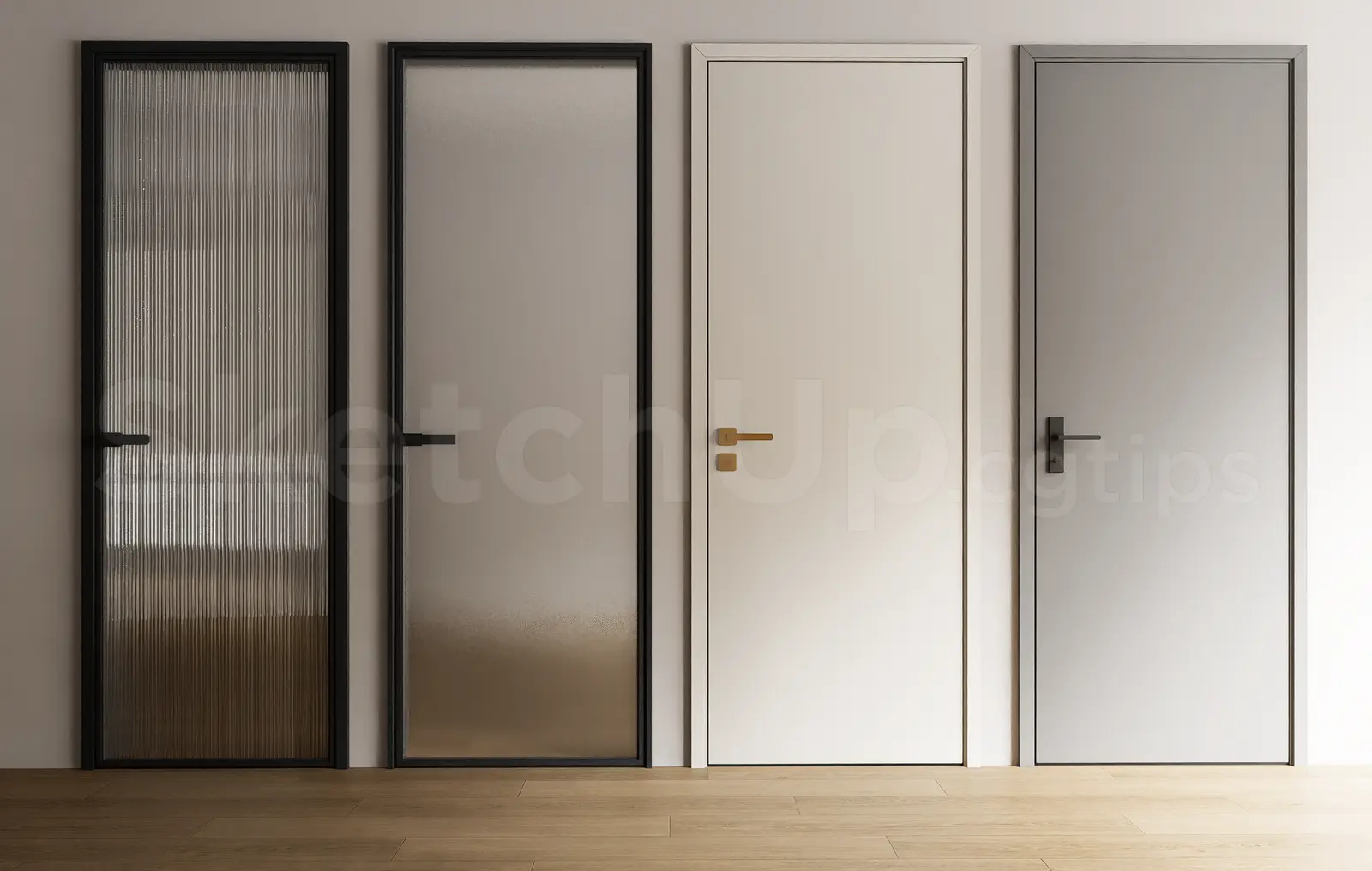 Minimalist Interior Door Design SketchUp Model Pack