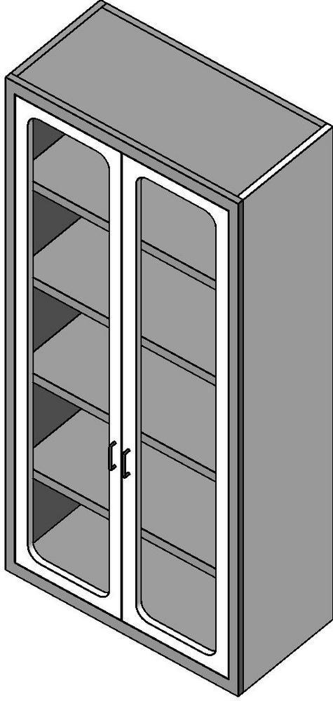 Tall Storage Cabinet with Glass Doors