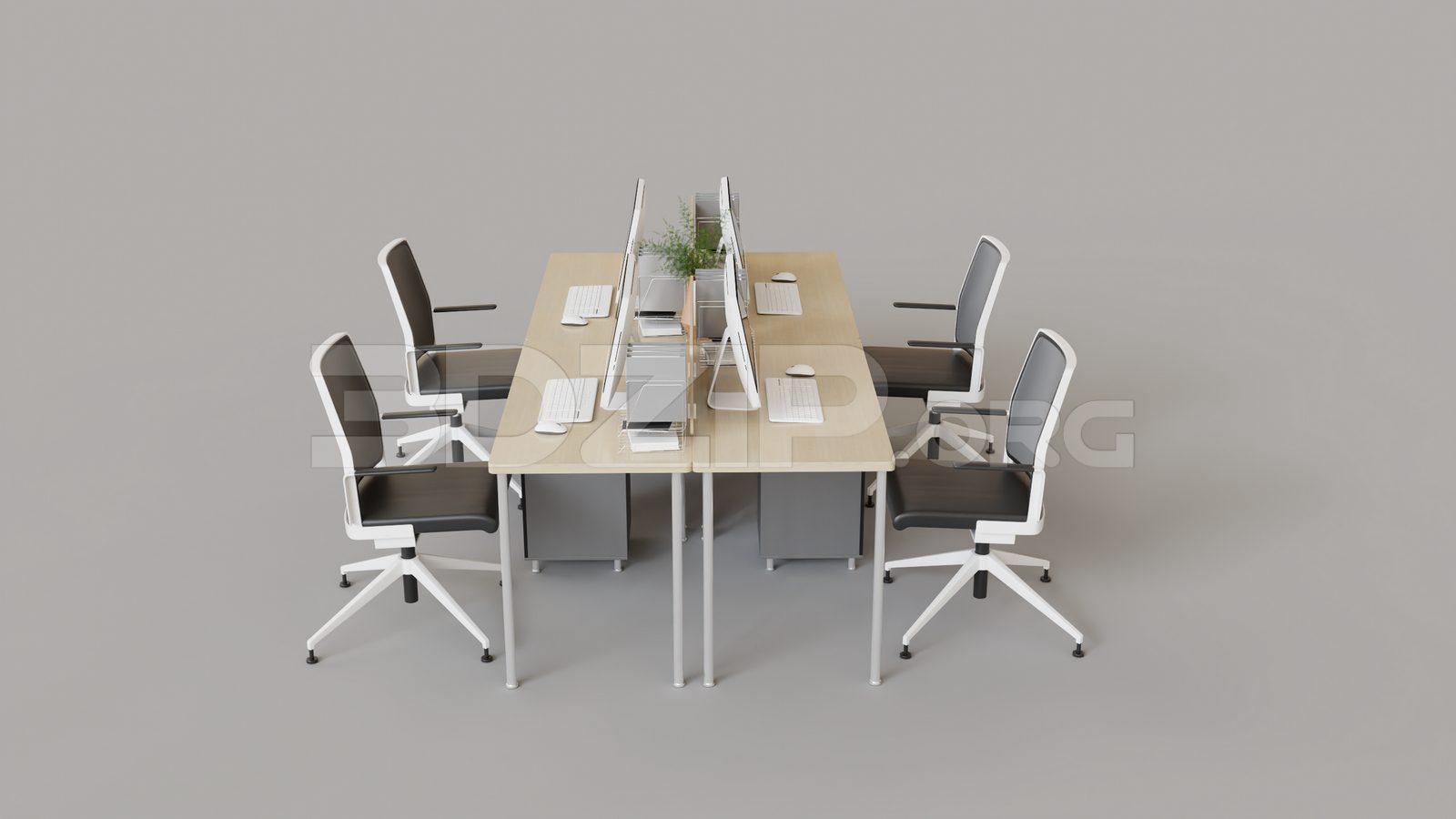 Office desk and chairs