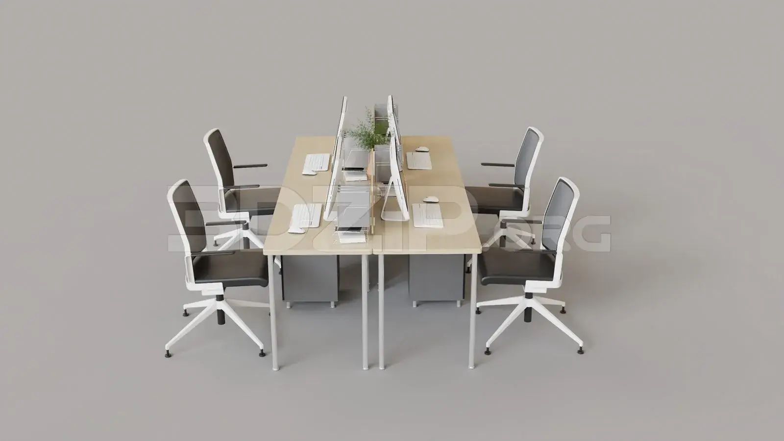 Office desk and chairs