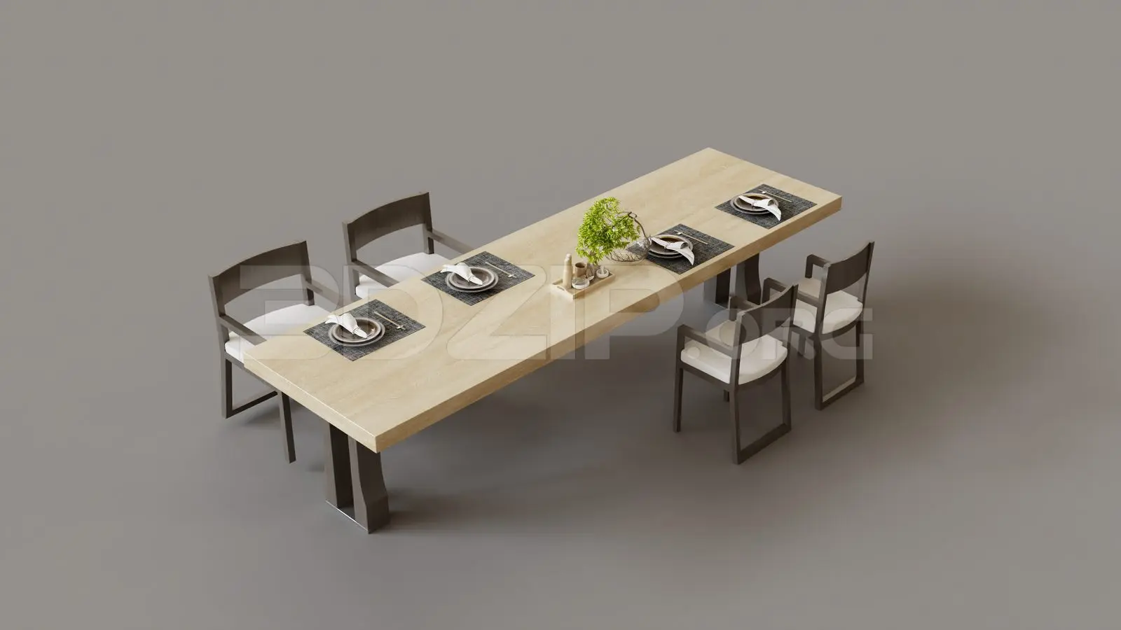 Dining Table And Chair — preview 1 (3dzip)