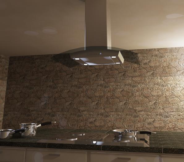 Island rangehood ceiling mounted