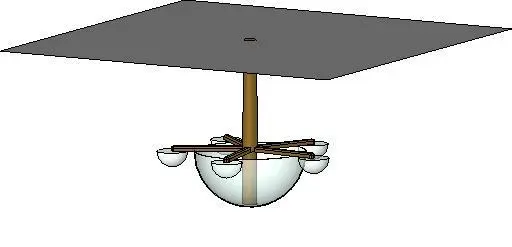 Chandelier Brass 6 Glass Bowl