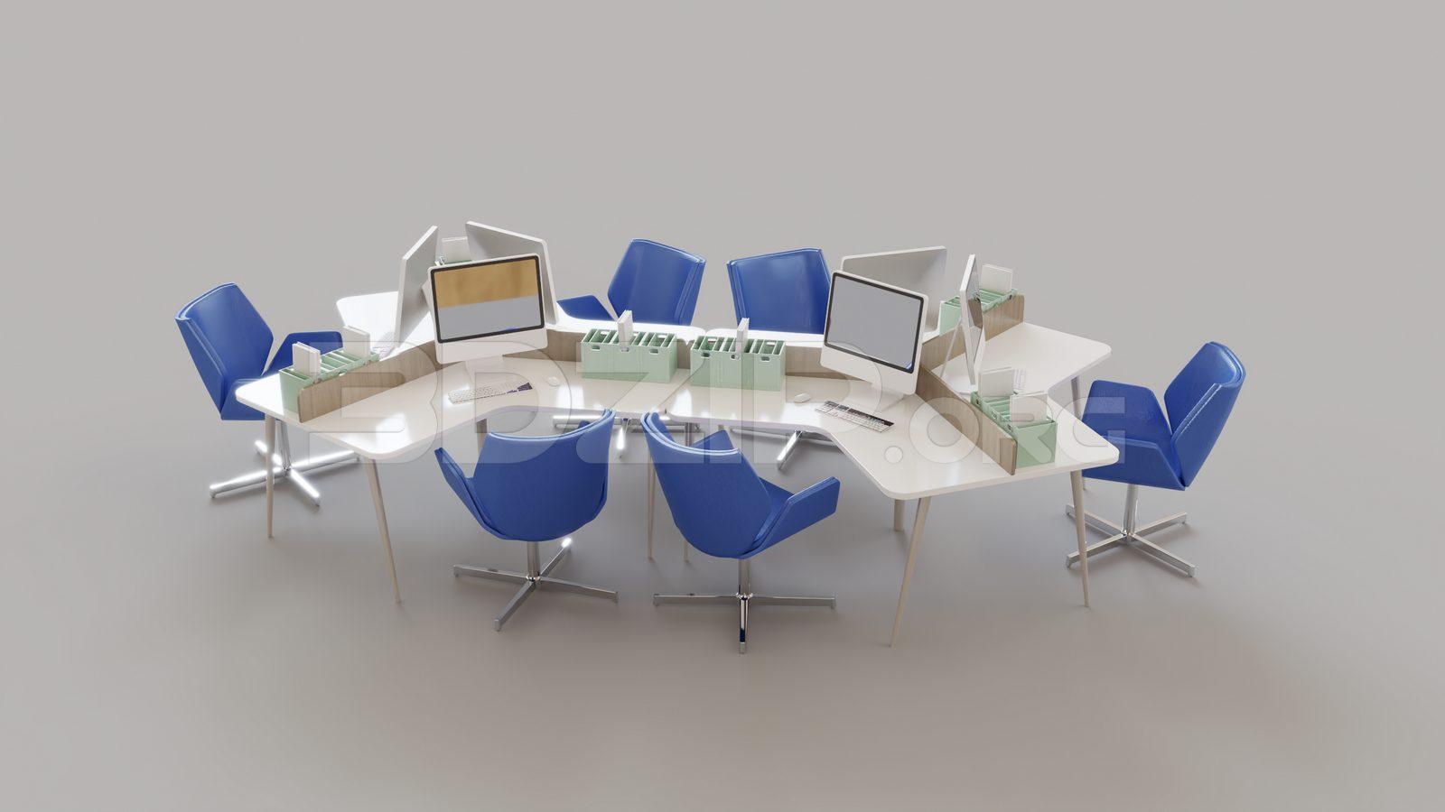 Office desk and chairs
