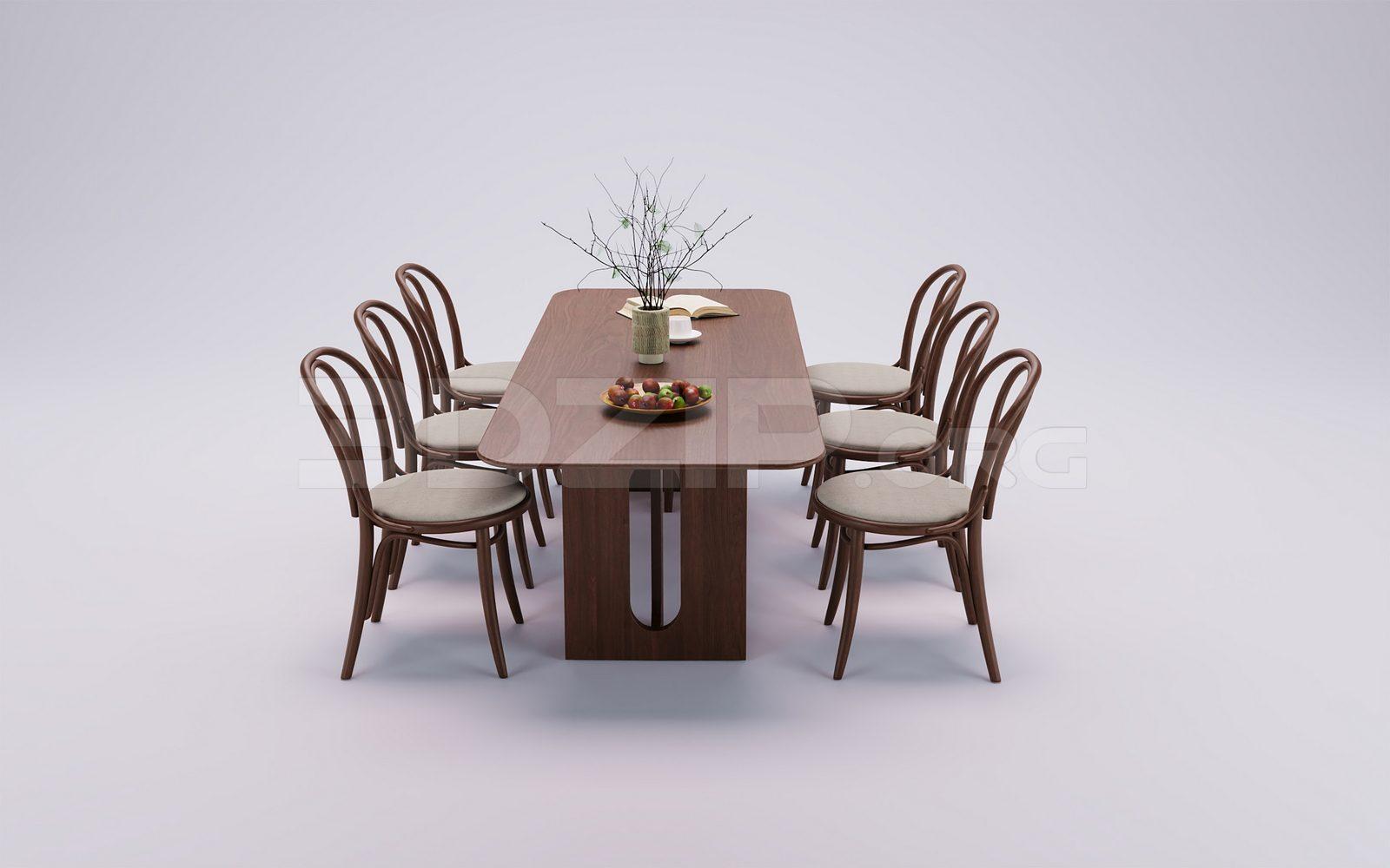 Dining Table And Chair — preview 1 (3dzip)