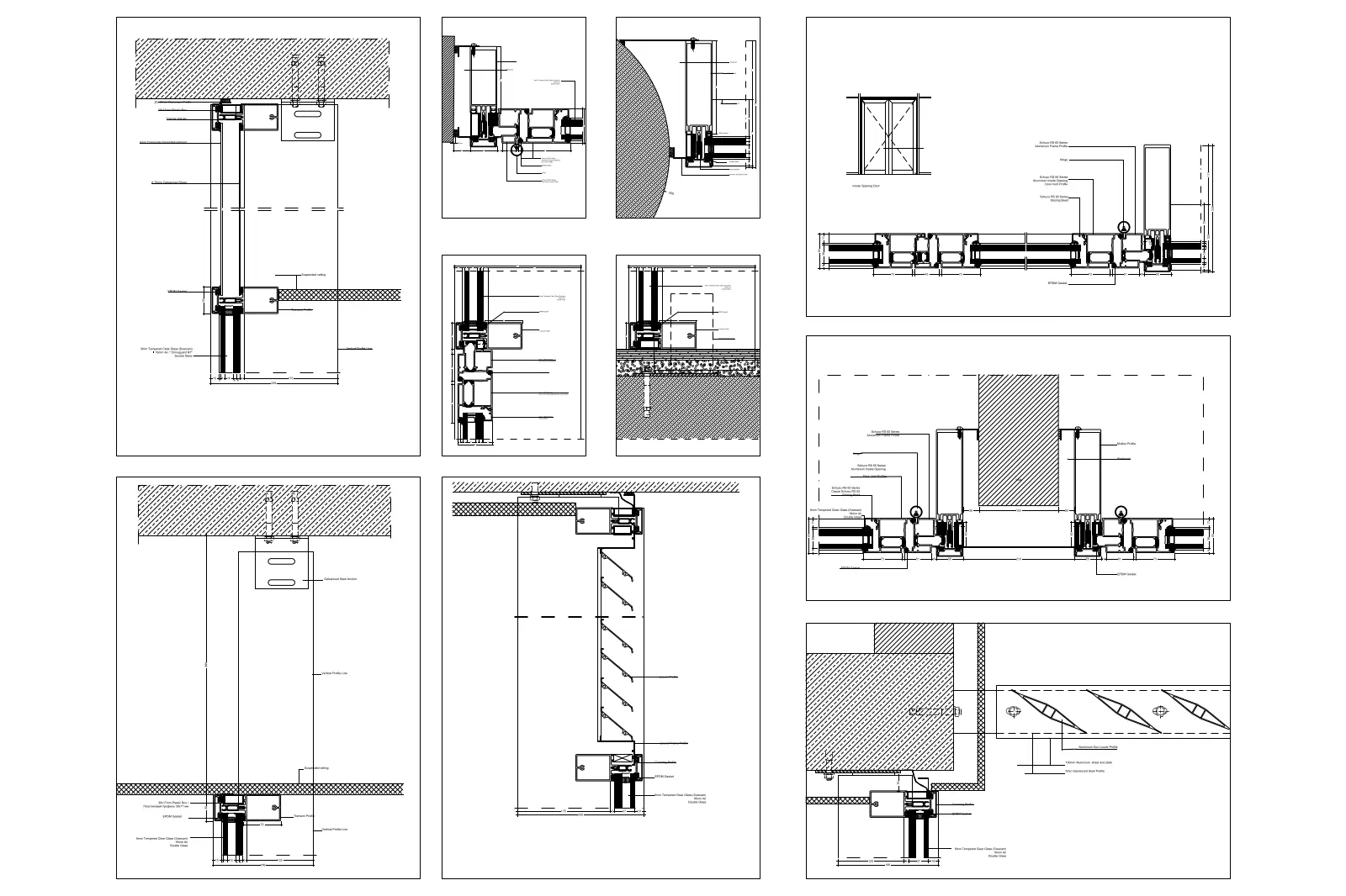 Glass wall systems details
