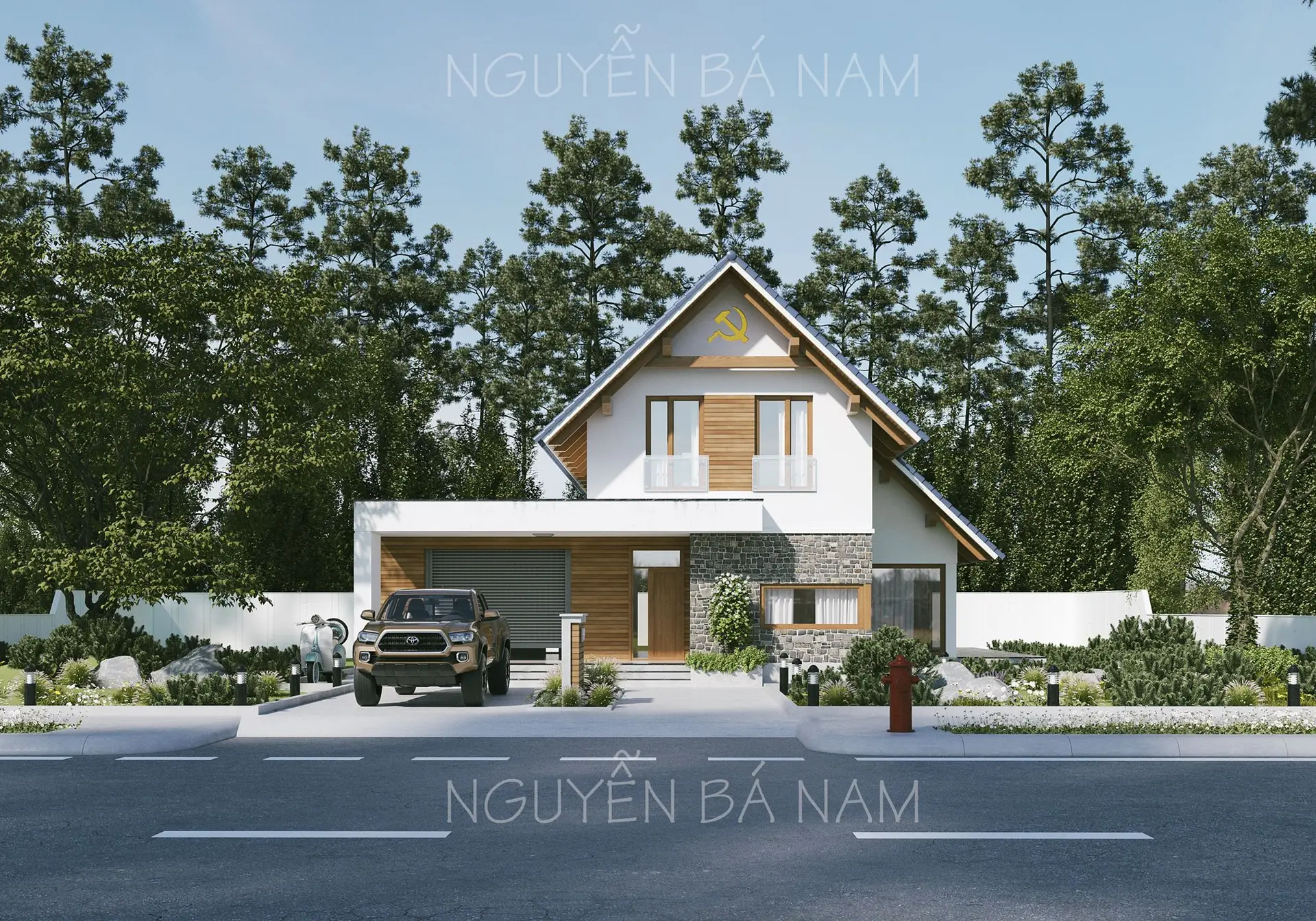 Exterior Villa Scene — preview 1, by Nguyen Ba Nam (cgtips)