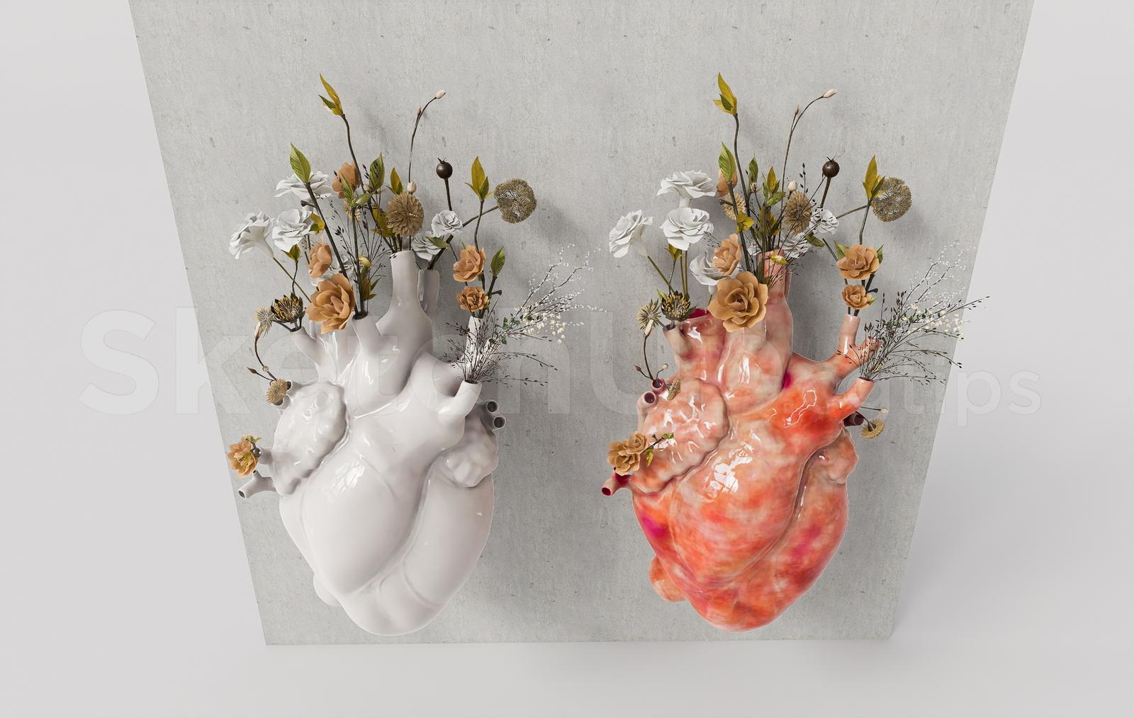 Creative Heart Ceramic Vase Wall Decor