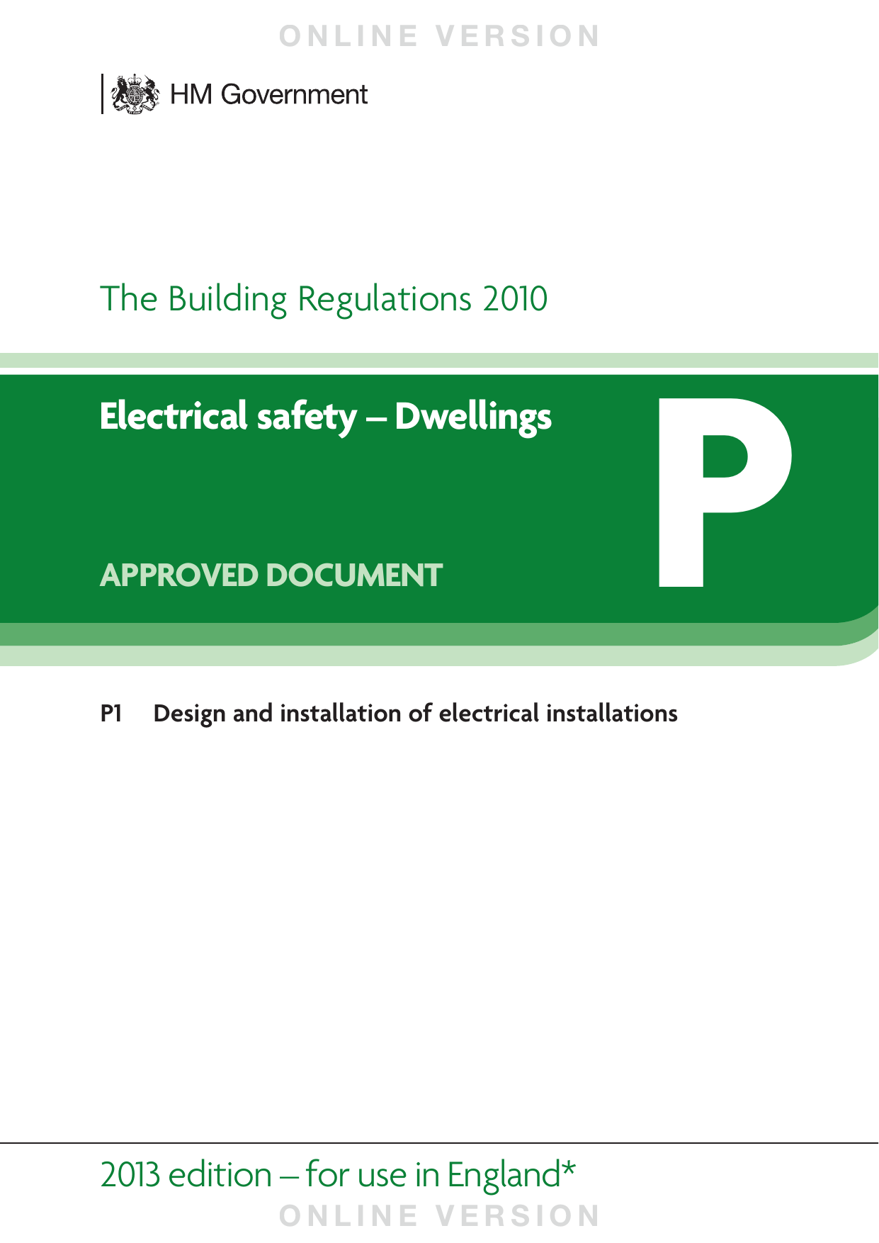 Approved Document P: Electrical safety