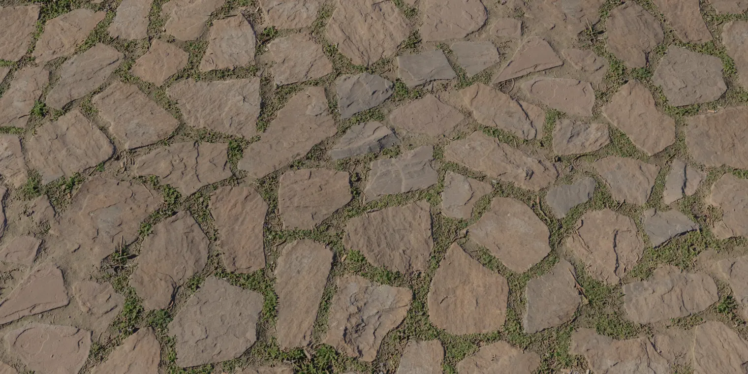 Grassy Cobblestone — preview 1, by Charlotte Baglioni, Dario Barresi (Poly Haven, CC0)