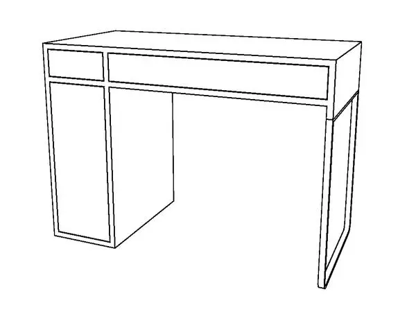 IKEA Micke Desk - Small with drawers — preview 1, by Gils (RevitCity, CC0)