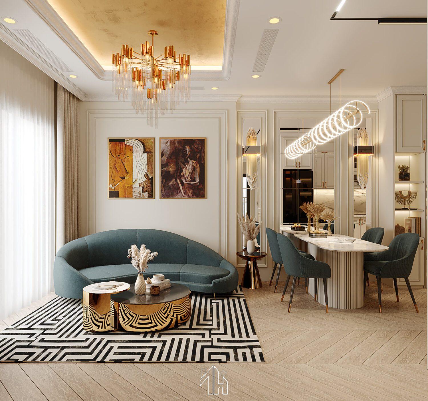 Interior Living Room- Kitchen