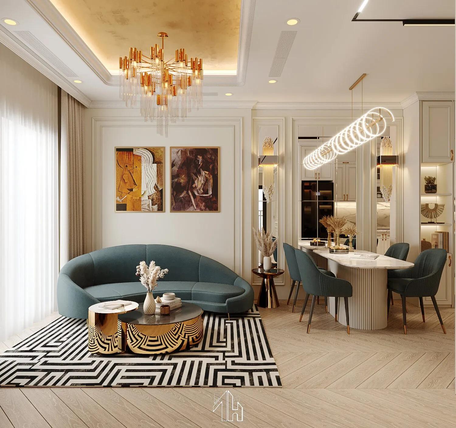 Interior Living Room- Kitchen