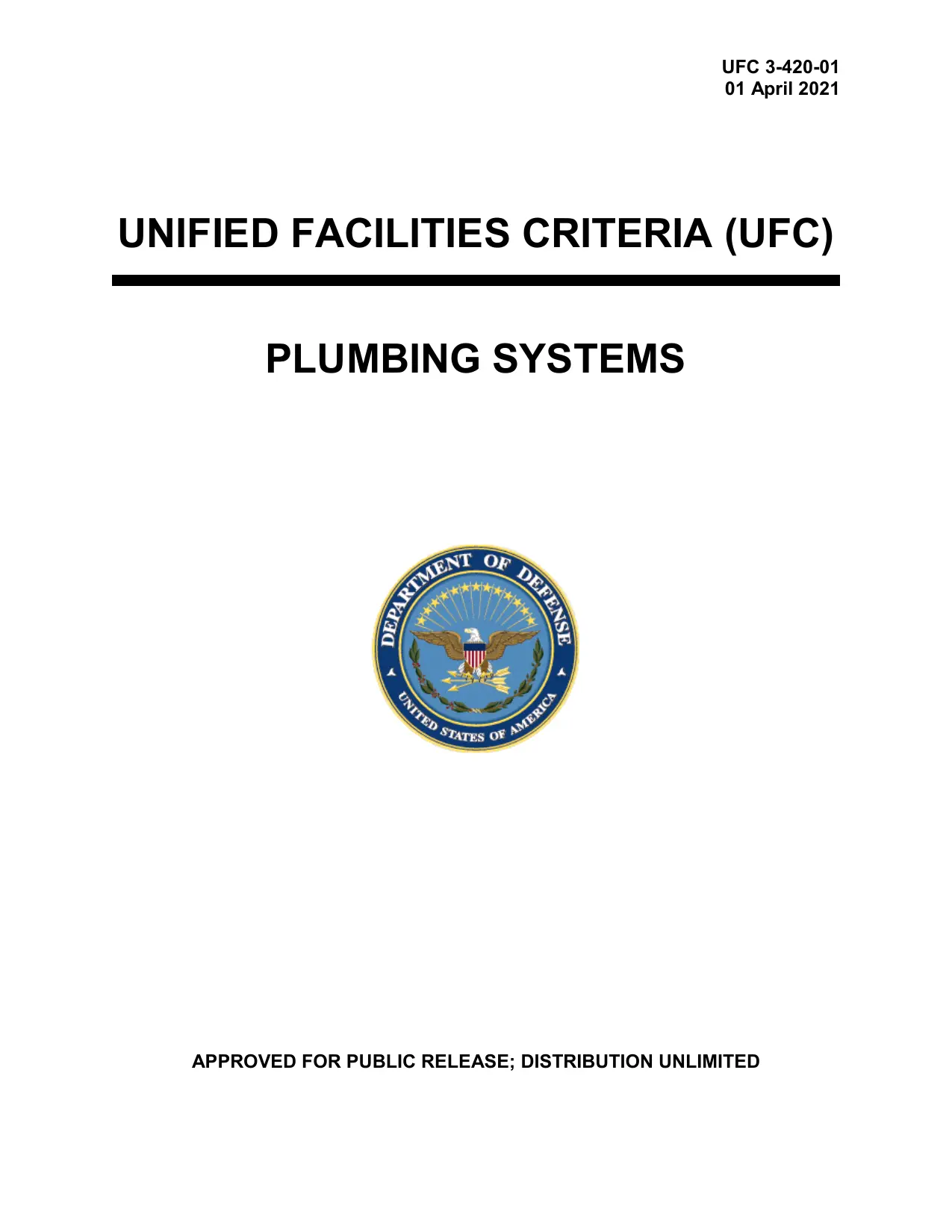 UFC 3-420-01 Plumbing Systems