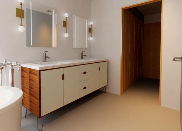 Mid Century Modern Double Vanity