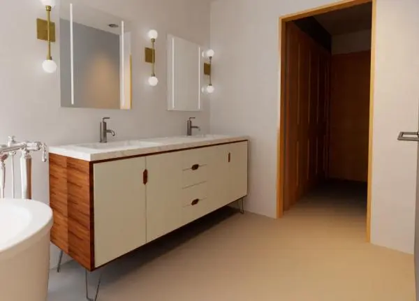 Mid Century Modern Double Vanity
