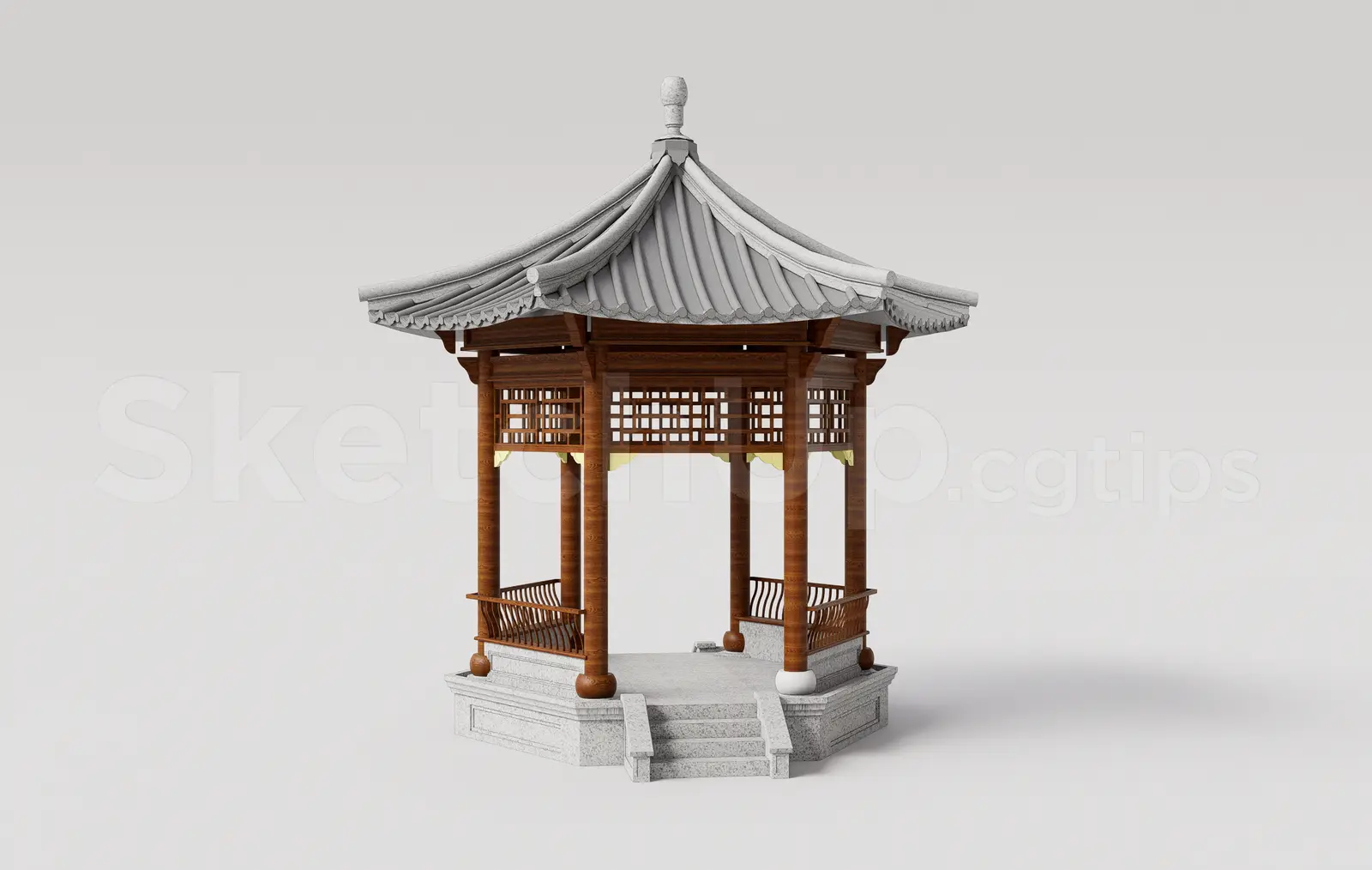 Traditional Asian Wooden Gazebo Pavilion