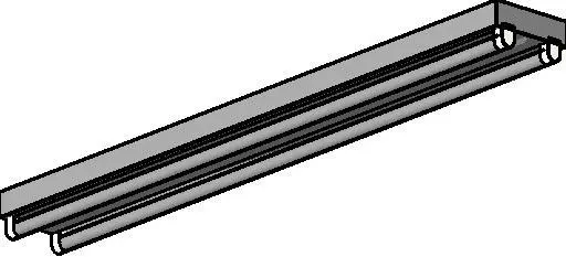 Fluorescent Light 2 tube strip surface mounted