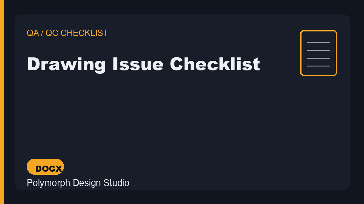 Drawing Issue Checklist