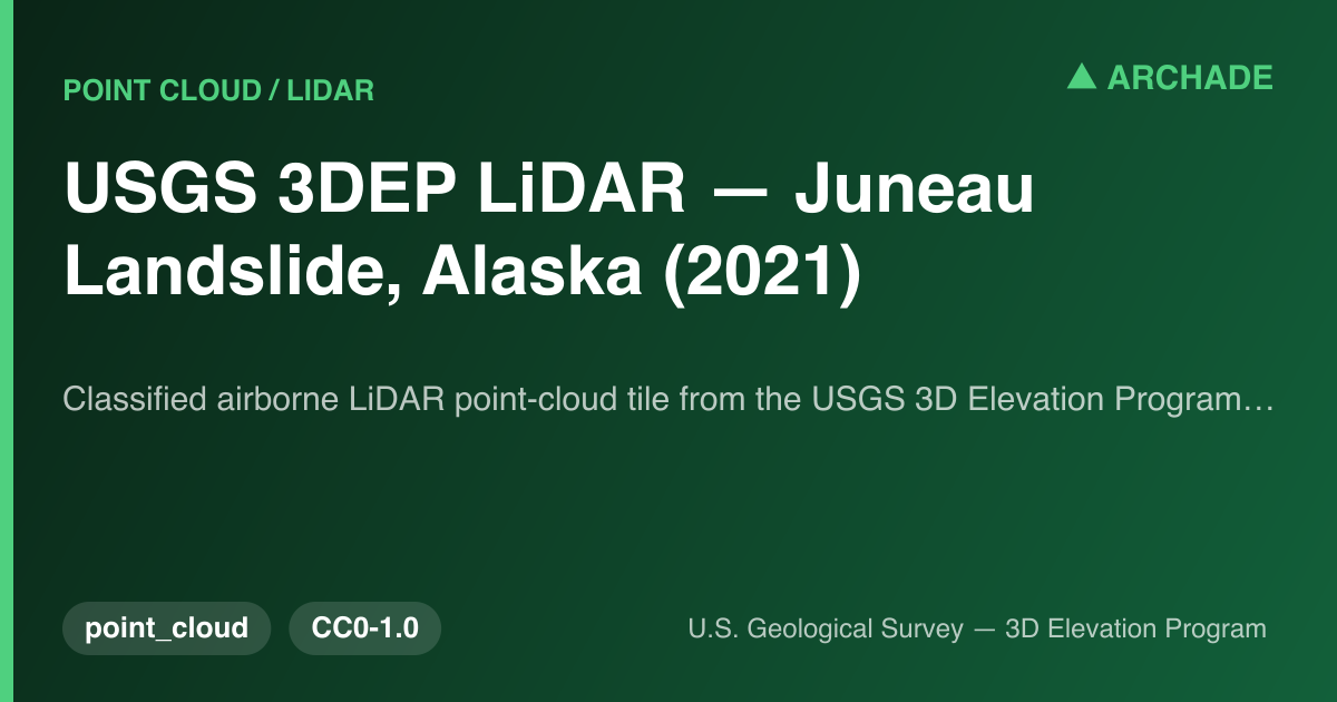 USGS 3DEP LiDAR — Juneau Landslide, Alaska (2021)