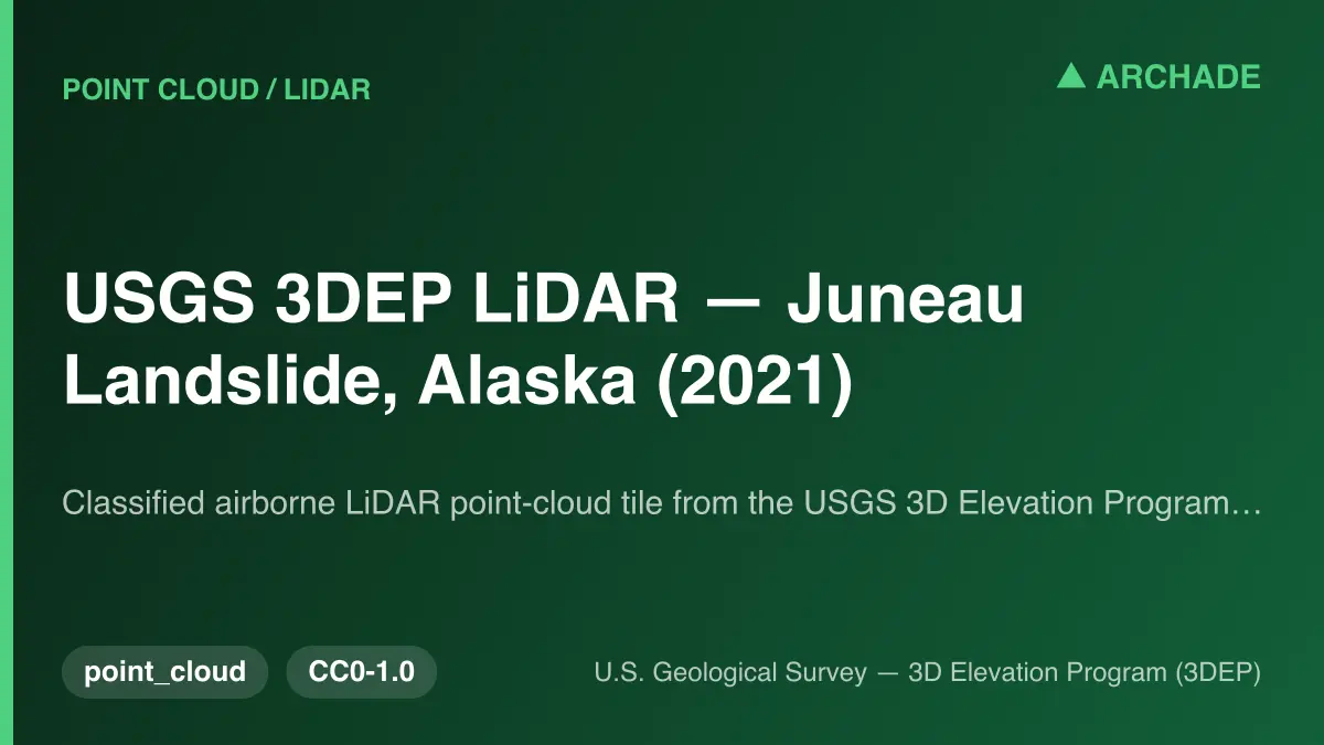 USGS 3DEP LiDAR — Juneau Landslide, Alaska (2021)