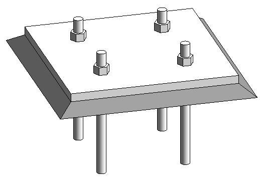 Base plate with anchors and grout