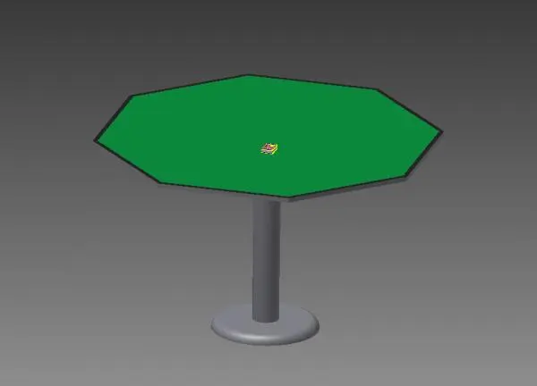6ft Wide Octagonal Card Table With Deck Of Cards