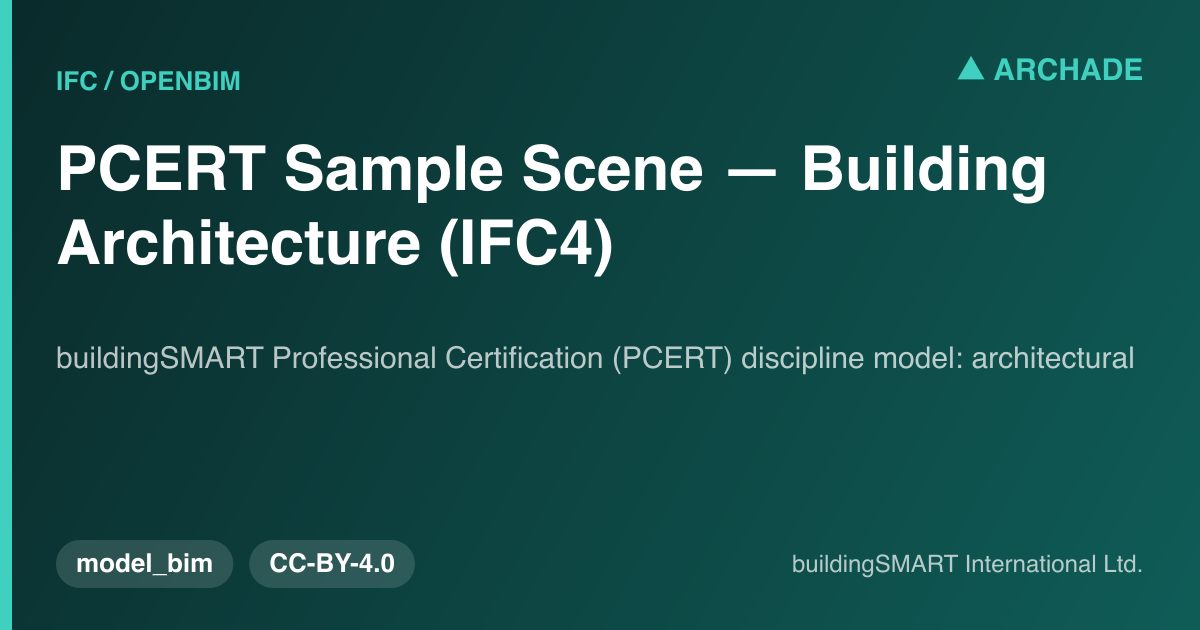 PCERT Sample Scene — Building Architecture (IFC4)