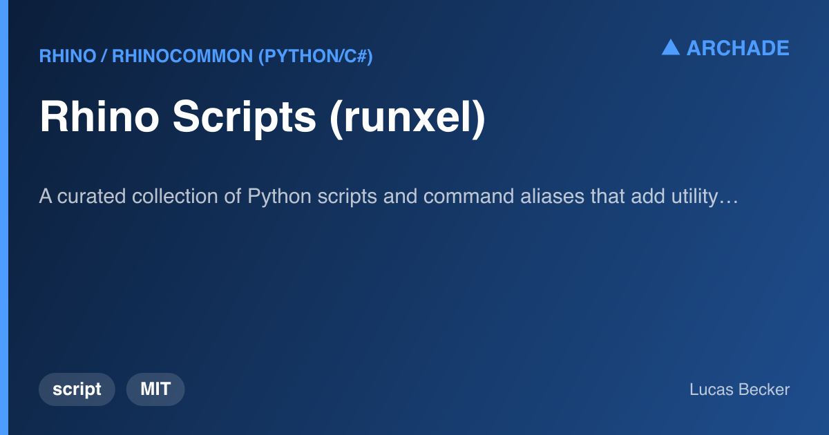 Rhino Scripts (runxel)