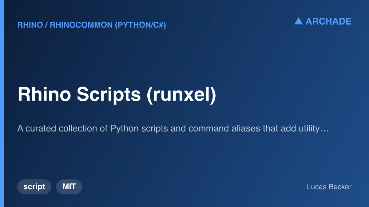 Rhino Scripts (runxel)