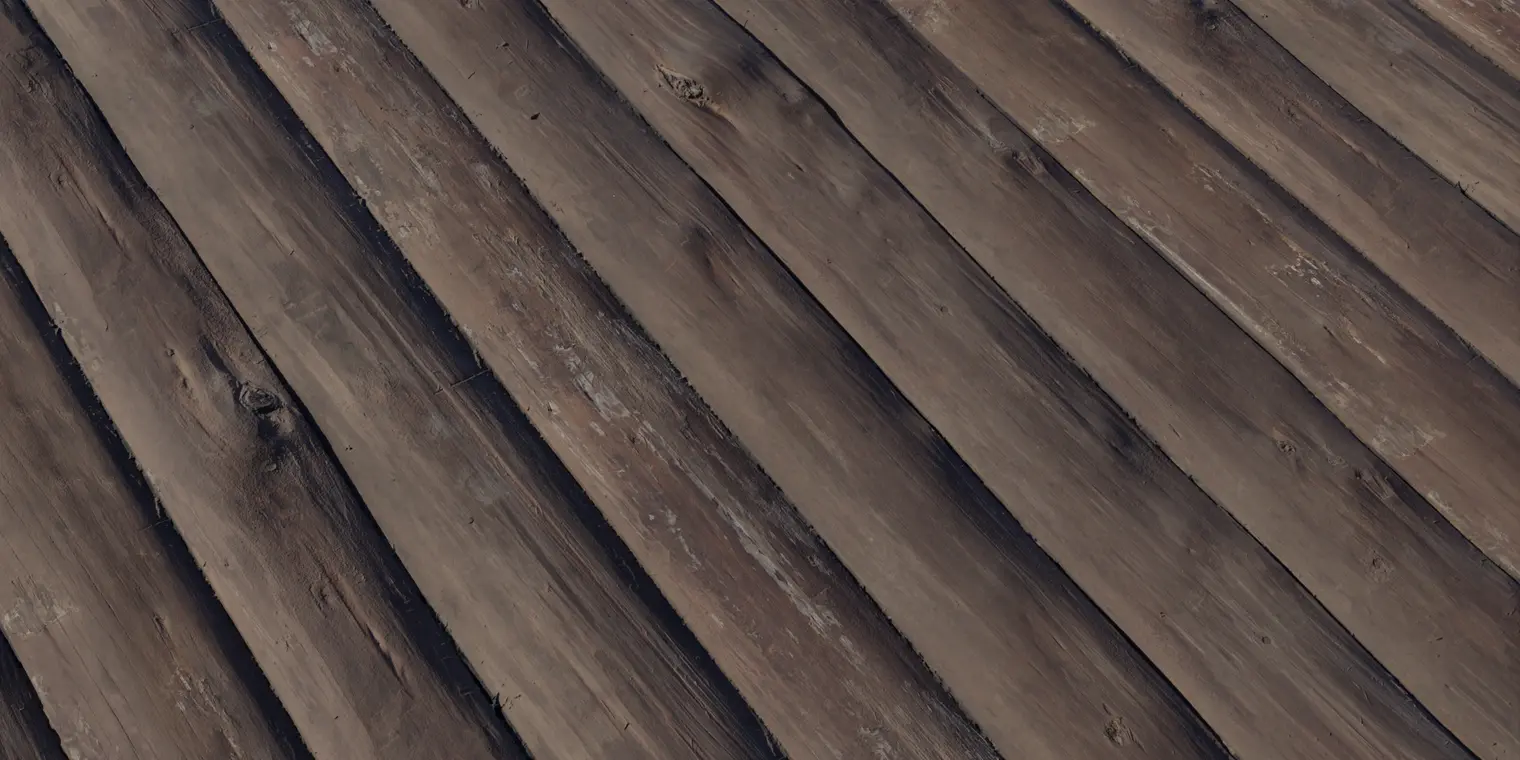 Weathered Brown Timber Log Wall PBR Material — close-up of weathered brown timber log wall texture with visible grain
