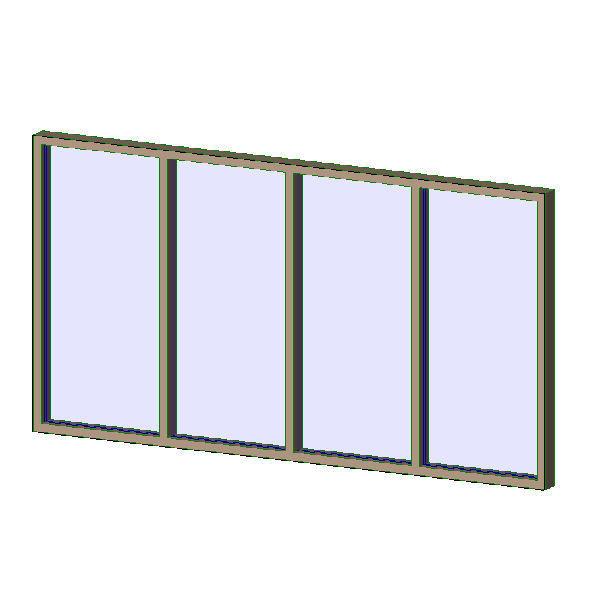 Aluminum Exterior Window - 4 Wide