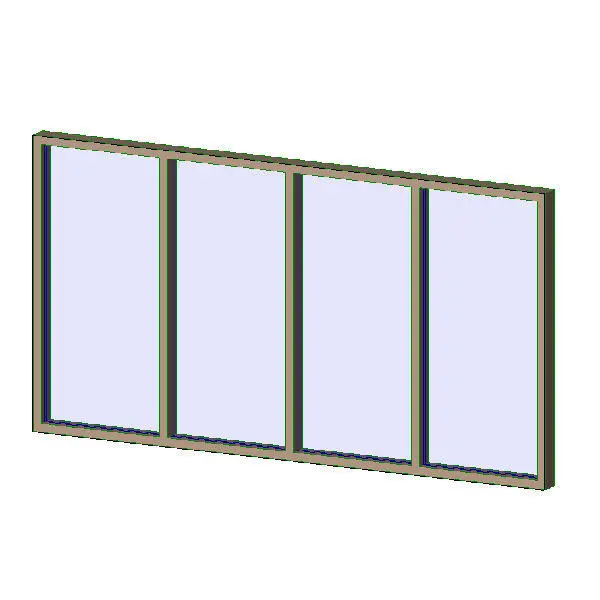 Aluminum Exterior Window - 4 Wide