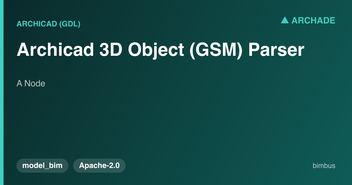 Archicad 3D Object (GSM) Parser