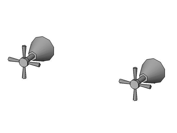 Cross Handle Wall Mounted Taps