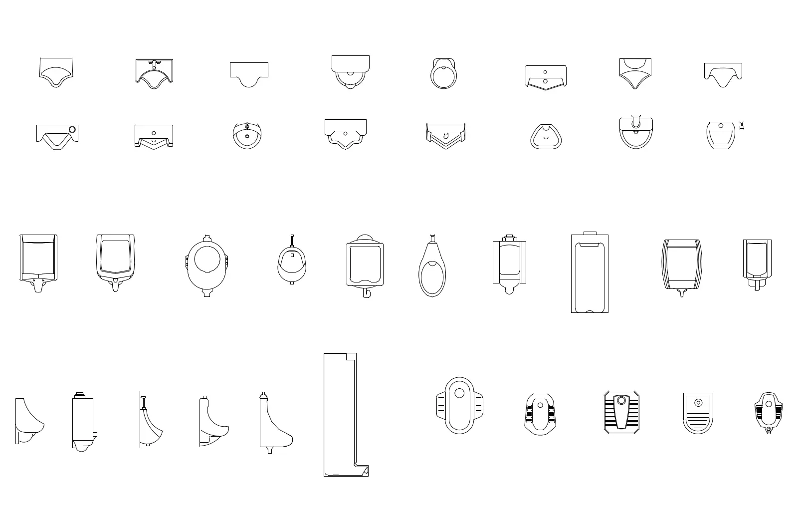 Urinals — CAD drawing preview